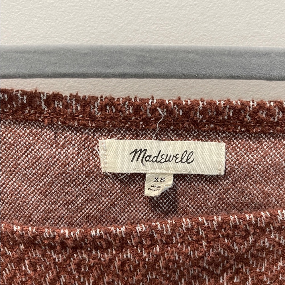 Madewell Rust Patterned Puff sleeve Top Size Xs - Picture 3 of 10